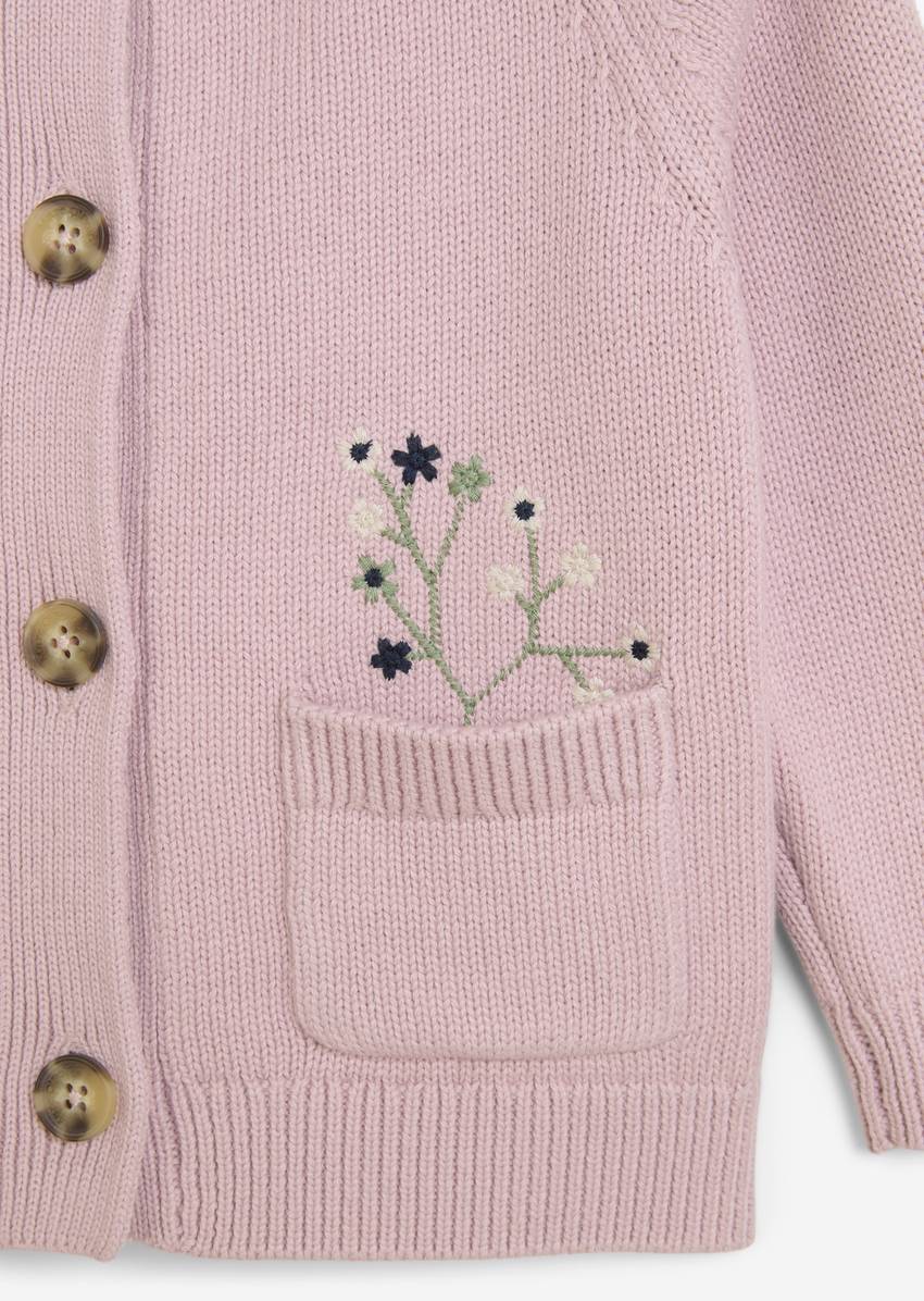 KIDS-GIRLS cardigan with pretty floral embroidery
