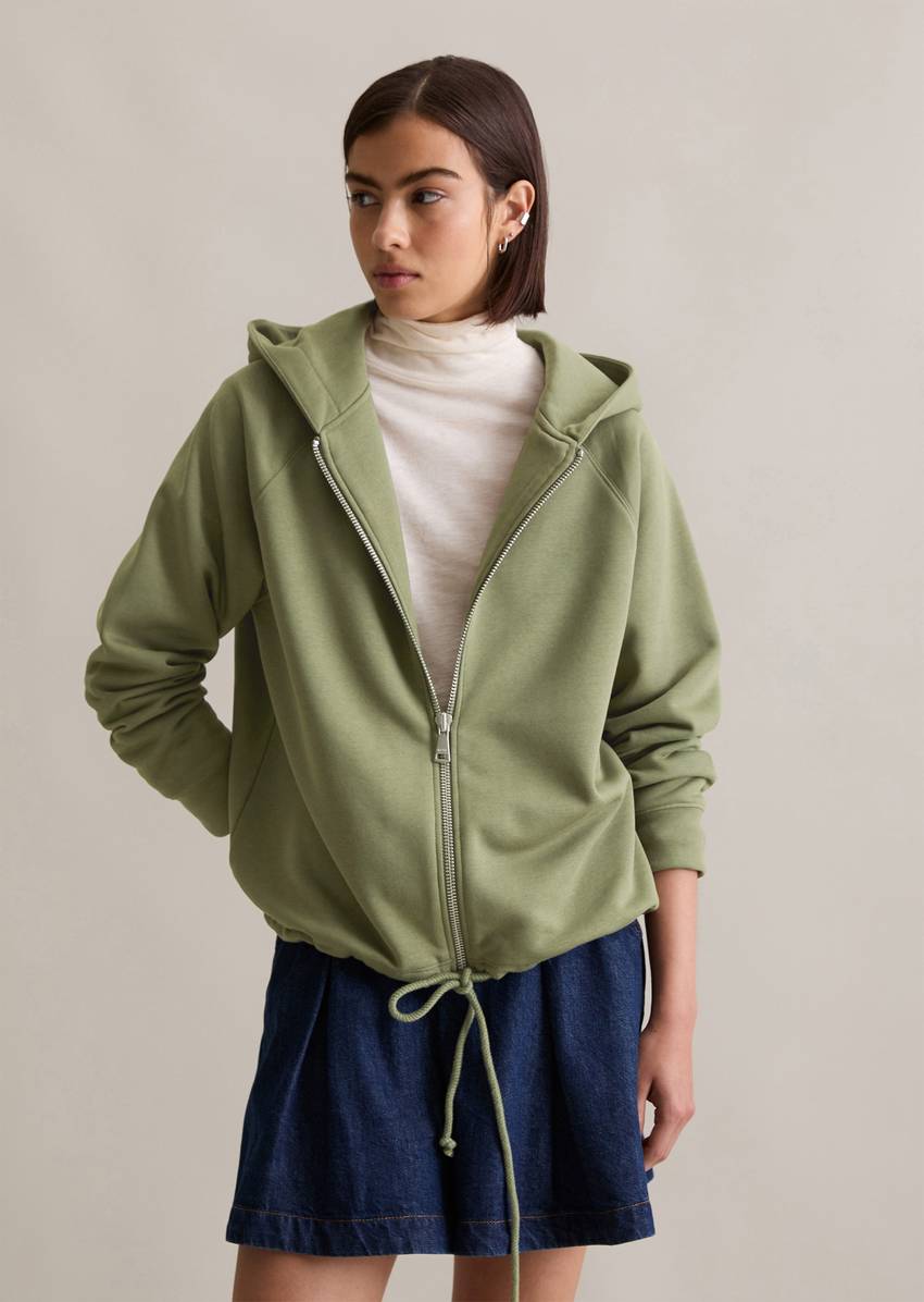 Sweat jacket regular made from a soft organic cotton blend