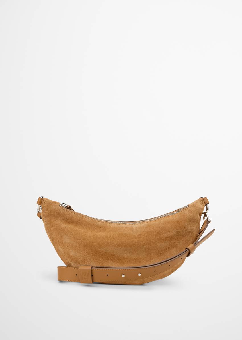 Fanny pack made from soft suede cowhide