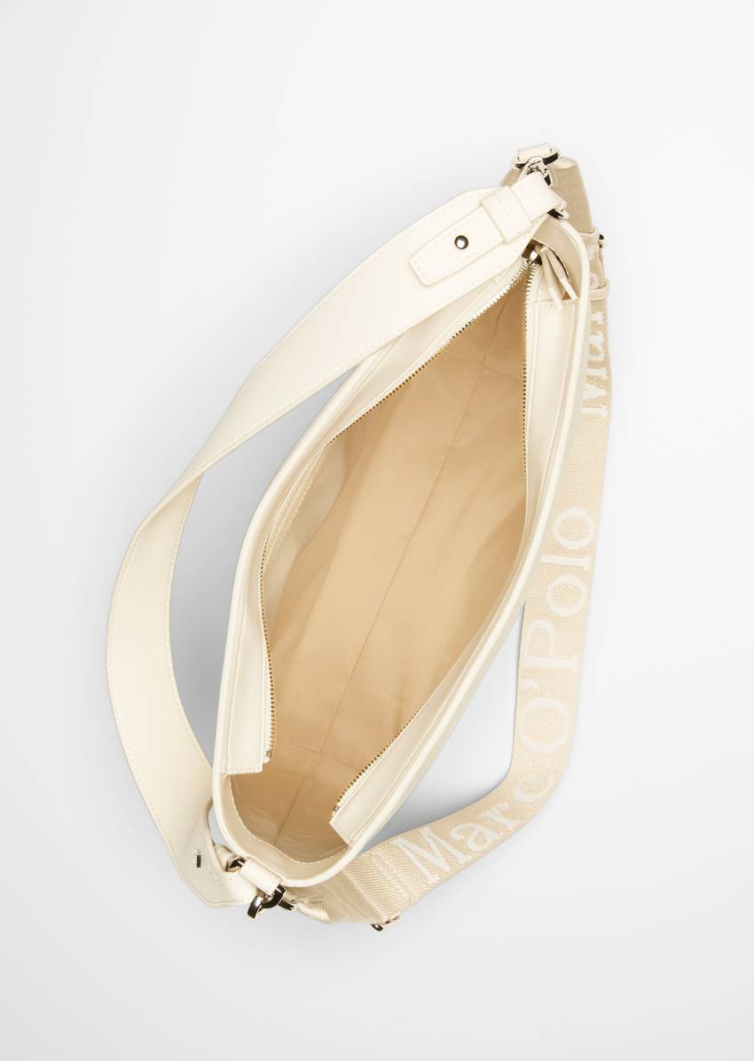 Hobo bag made from a leather alternative made from recycled polyester