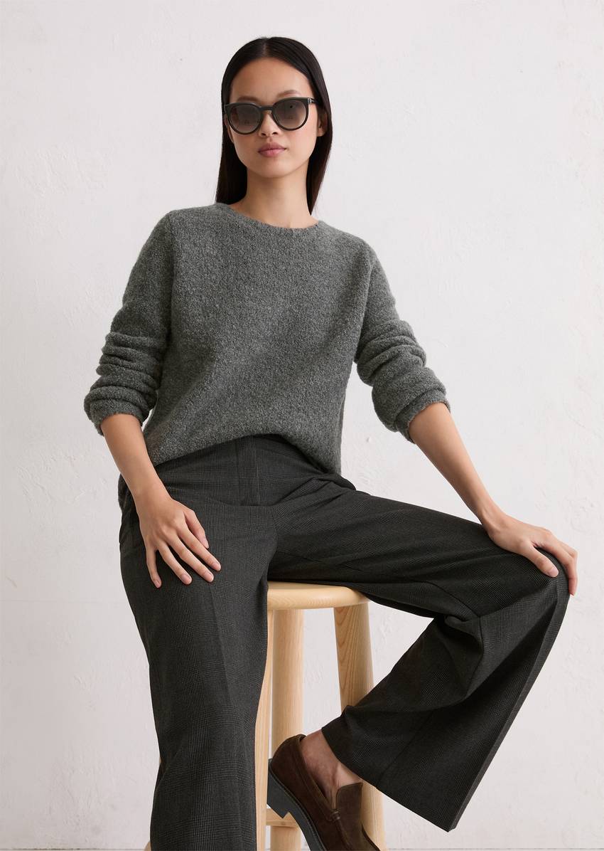 Bouclé sweater regular made from a virgin wool/alpaca wool mix