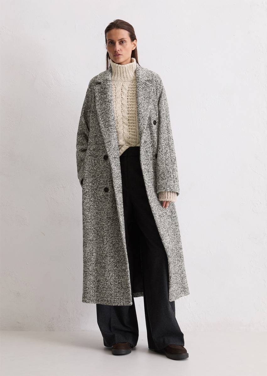 Bouclé wool coat relaxed made from a recycled wool-polyester mix