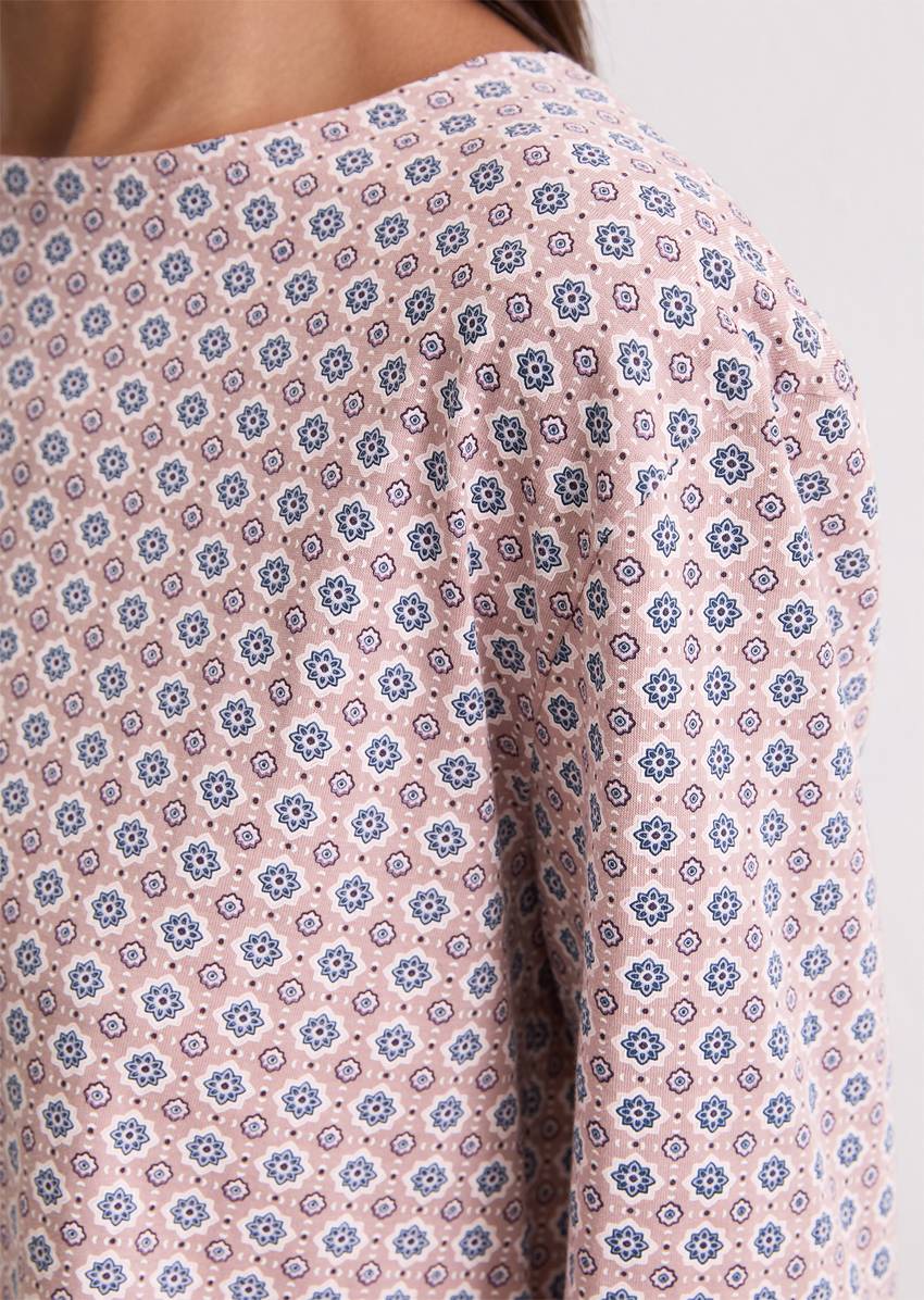 Long-sleeved lounge shirt made from organic cotton jersey