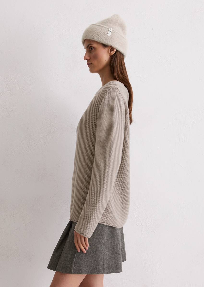 Knitted sweater regular made from organic cotton