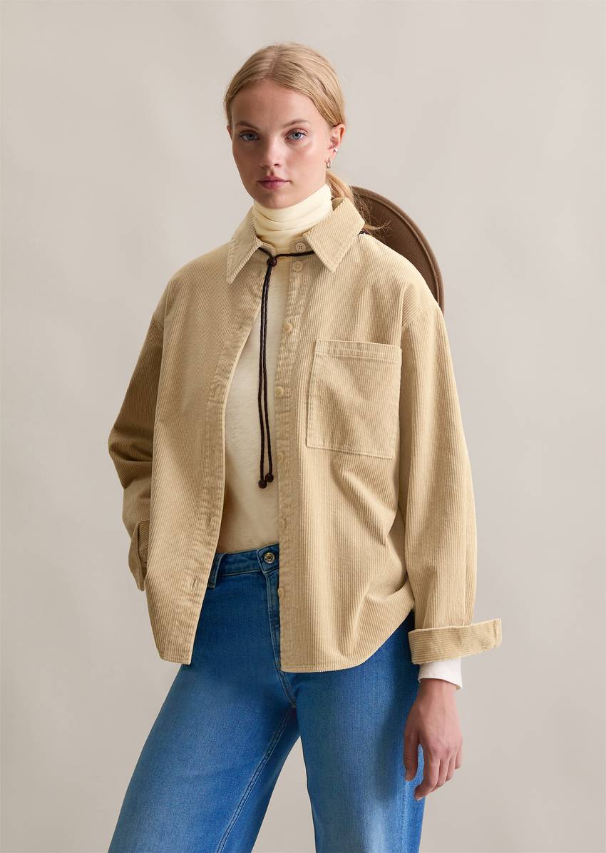 Relaxed blouse made from medium-weight corduroy stretch