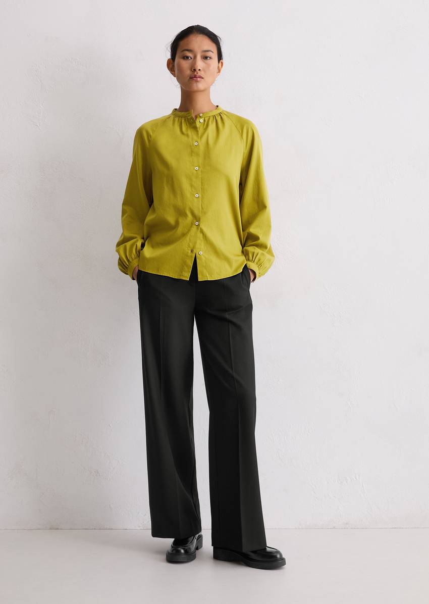 Blouse flared made from cotton satin