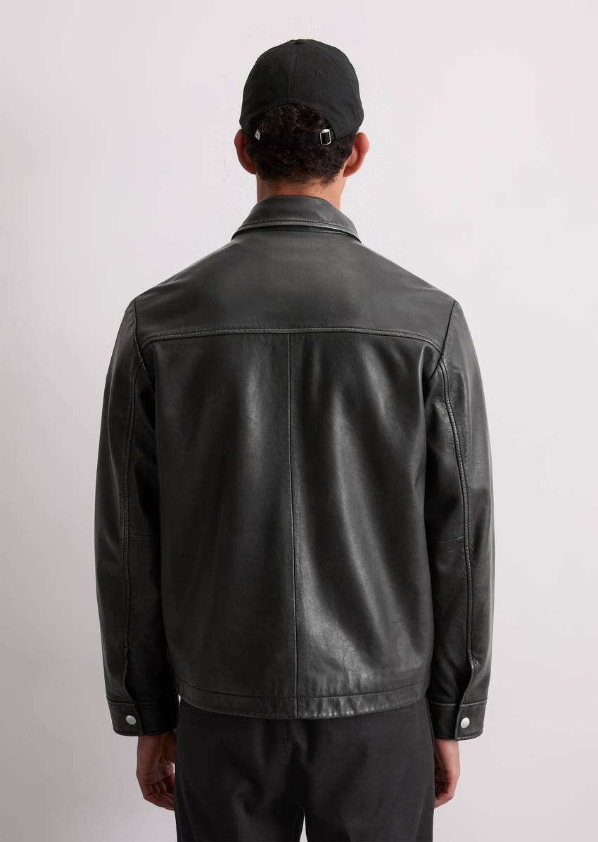 Leather jacket regular made from soft lambskin