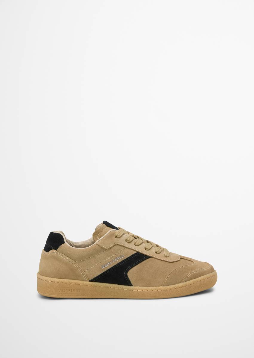 Court sneaker made from soft suede