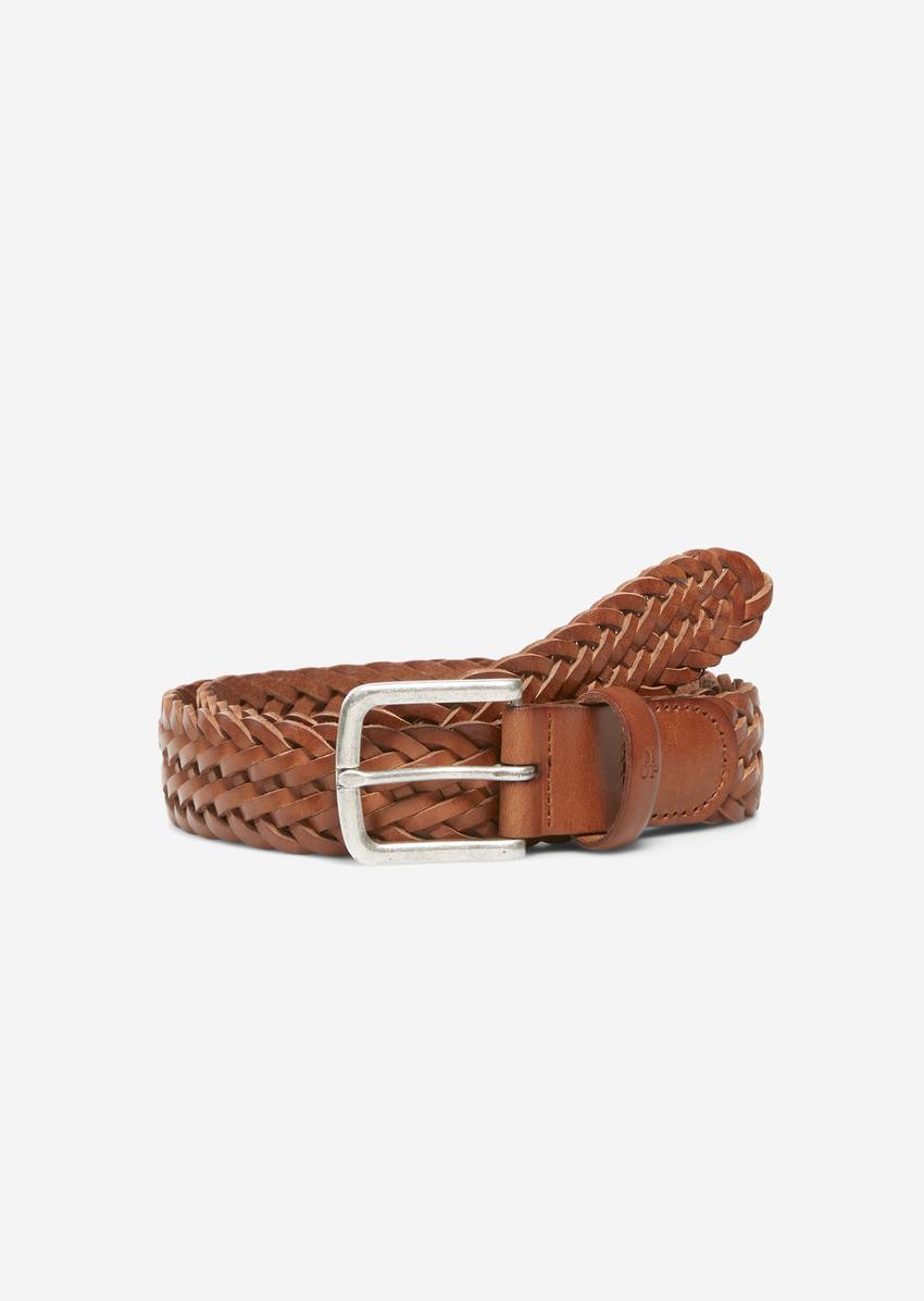 Braided belt made from fine cowhide