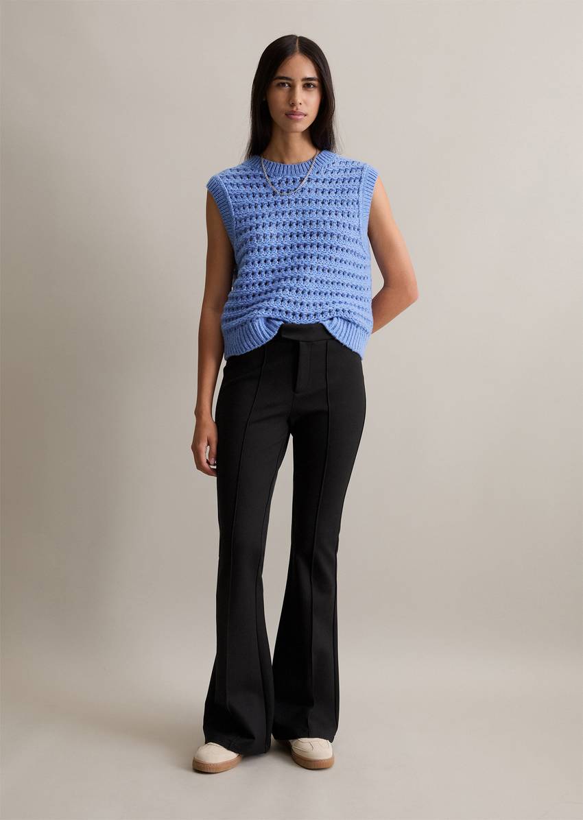 Jersey pants bootcut made from compact interlock quality