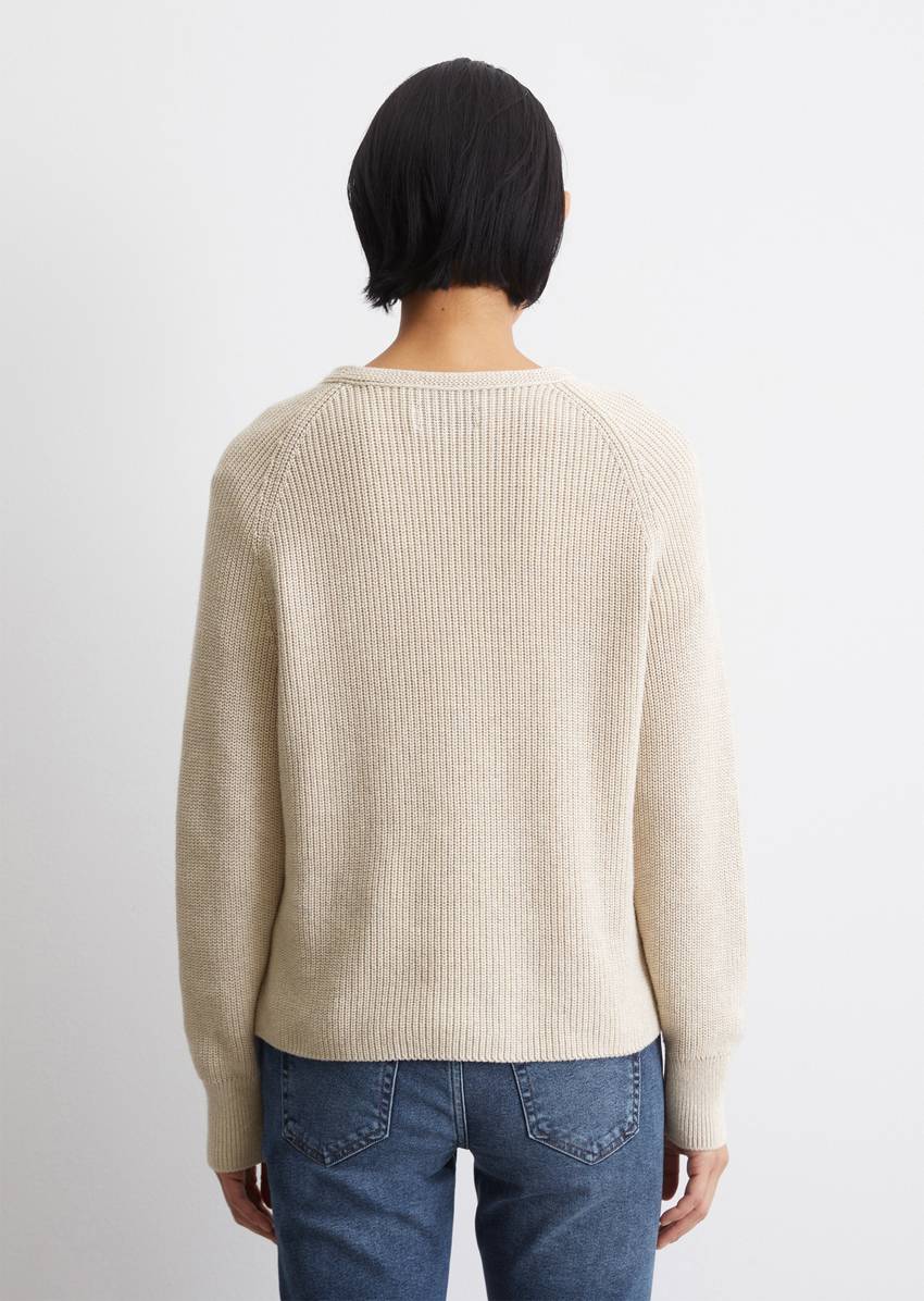 Round neck sweater loose Made of heavy-weight organic cotton