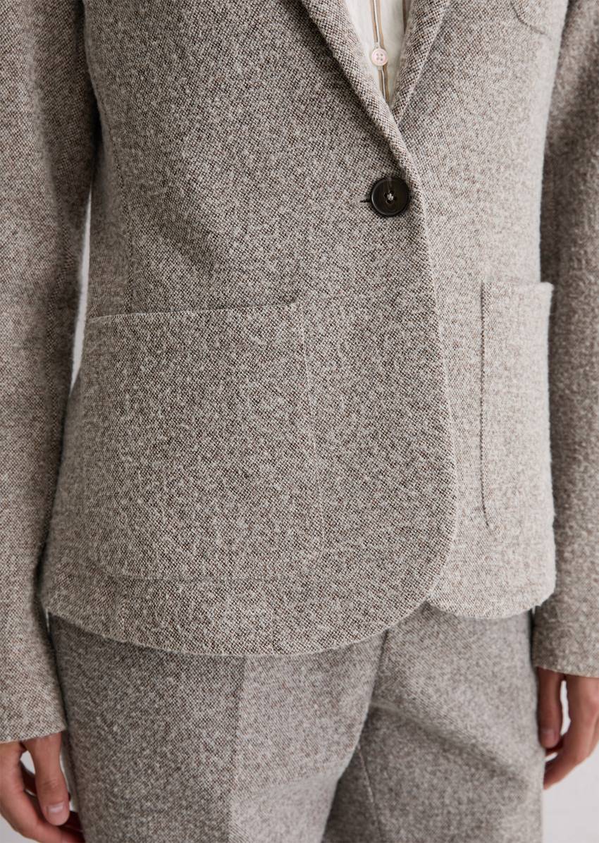 Relaxed jersey tweed blazer made from an organic cotton blend