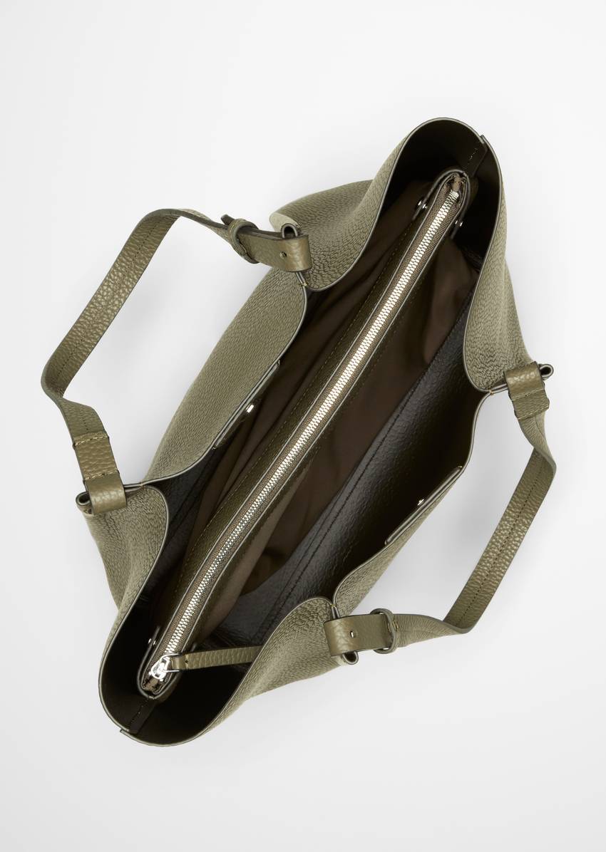 Shopper medium made from grained cowhide