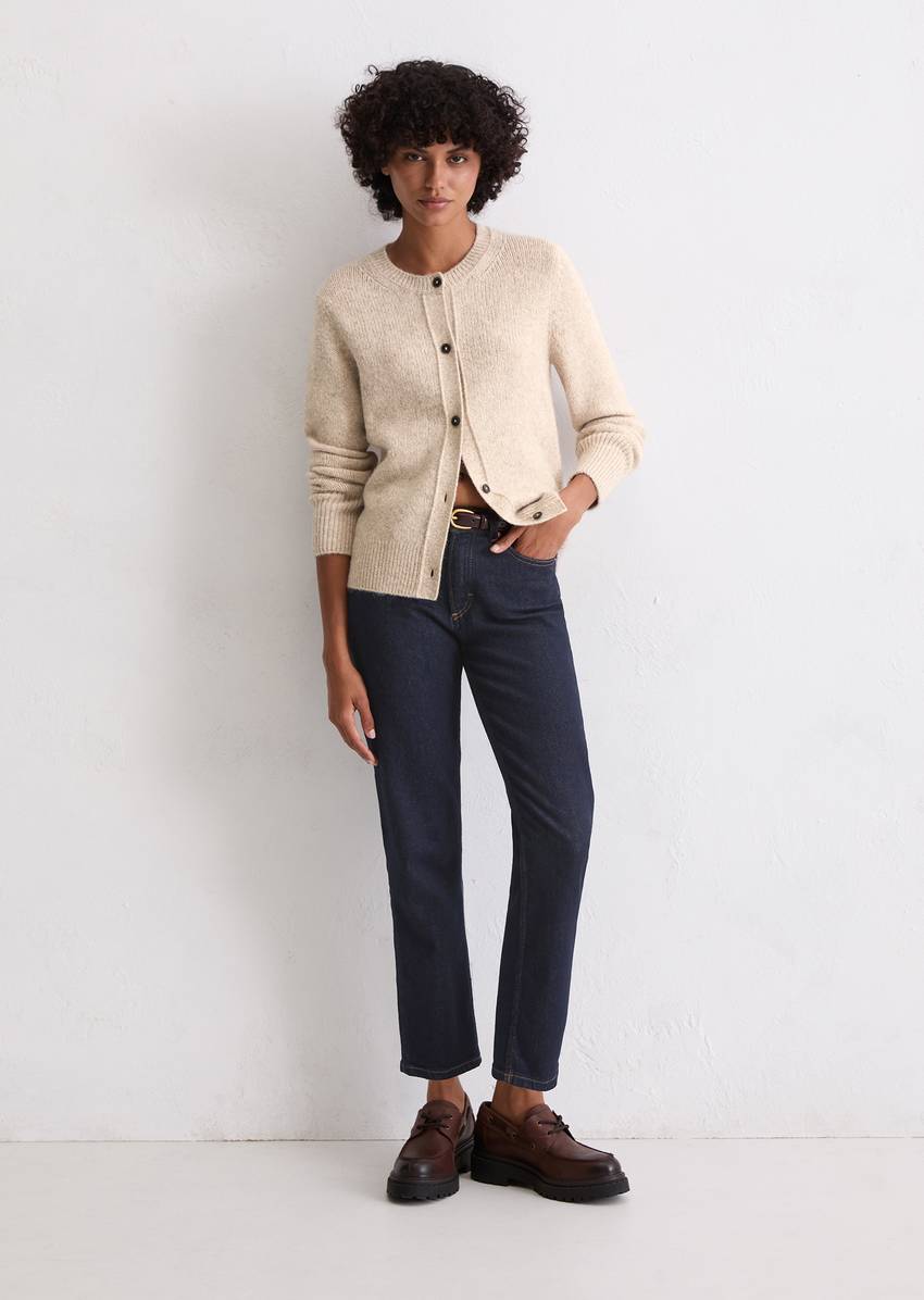 Cardigan slim with cuddly alpaca wool