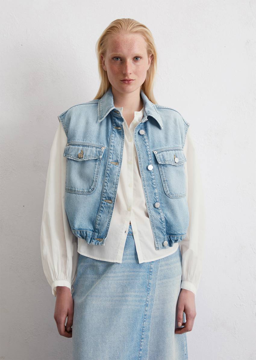Regular denim vest made from TENCEL™ Lyocell mix