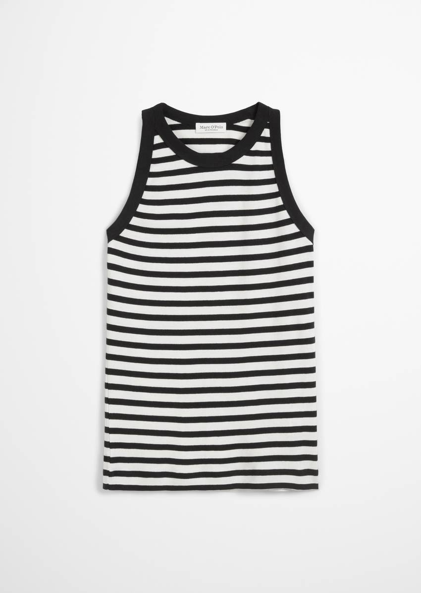 Striped tank top slim made from organic cotton rib jersey