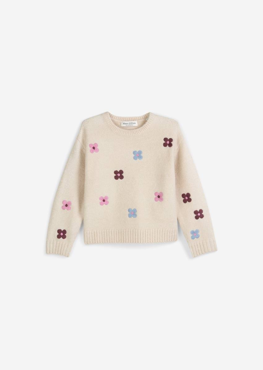 KIDS-GIRLS sweater with floral embroidery