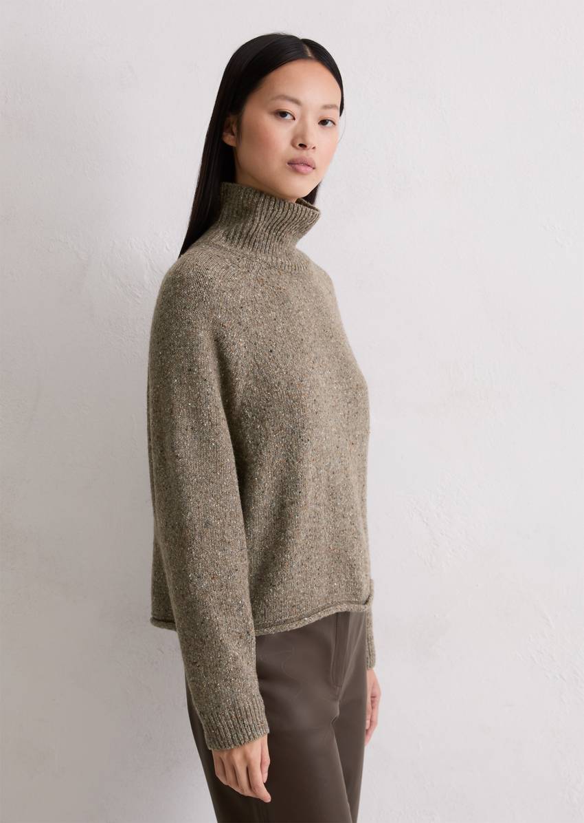 Tweed sweater regular made from a virgin wool mix
