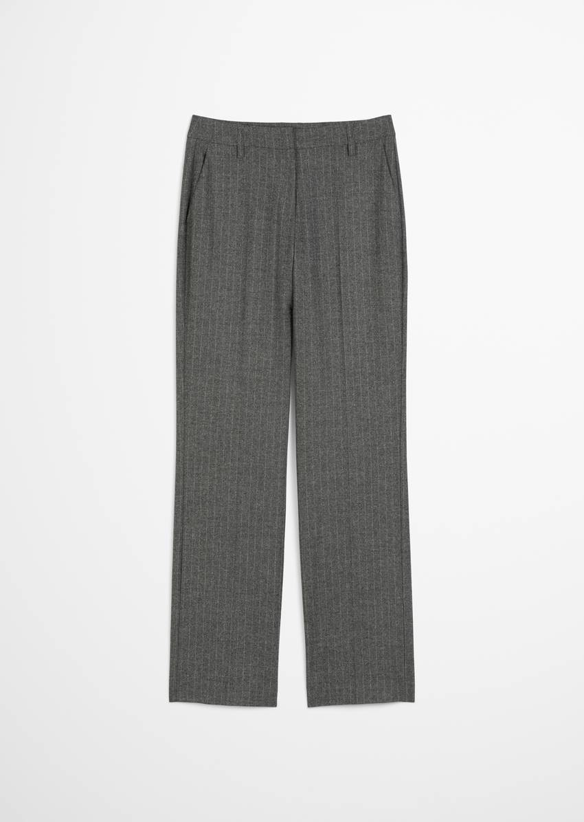 Tailored pinstripe trousers made from wool-viscose blend stretch