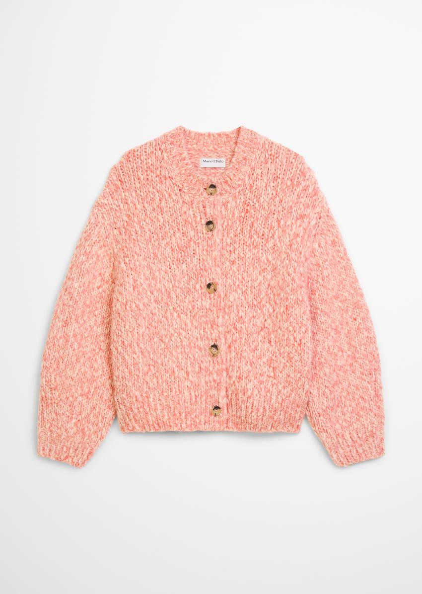 Relaxed chunky cardigan made from a virgin wool/alpaca wool mix