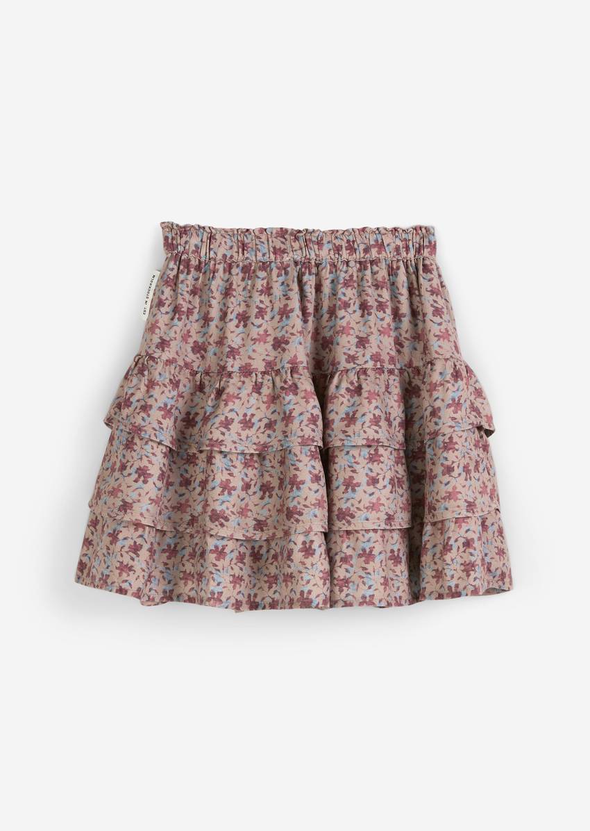 TEENS-GIRLS layered skirt with a delicate floral print