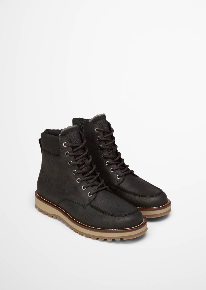 Lace-up boots model Jack with inside zipper