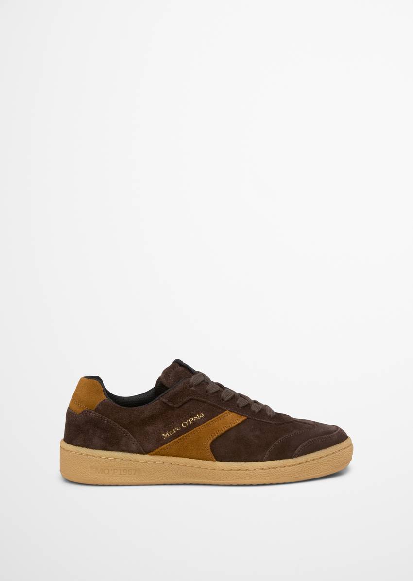 Court sneaker made from soft suede