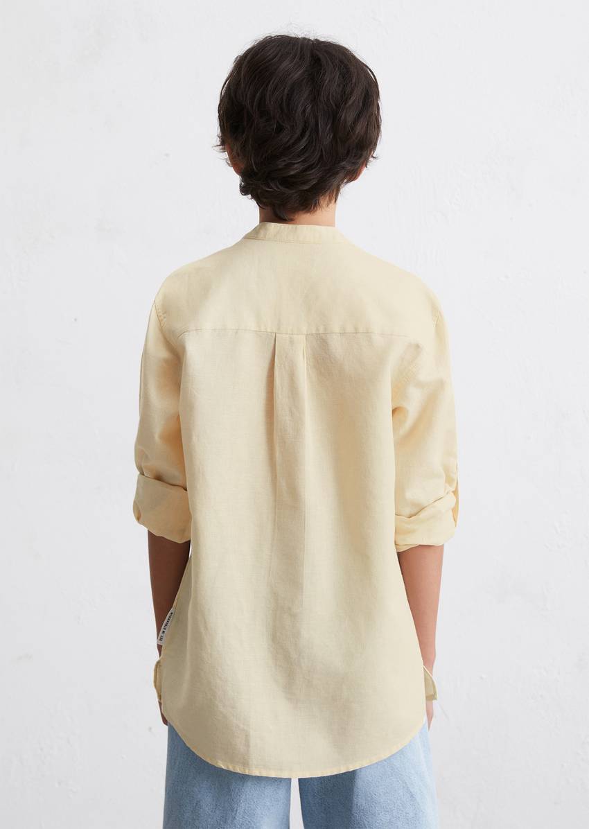 TEENS-BOYS shirt made from a cotton-linen blend