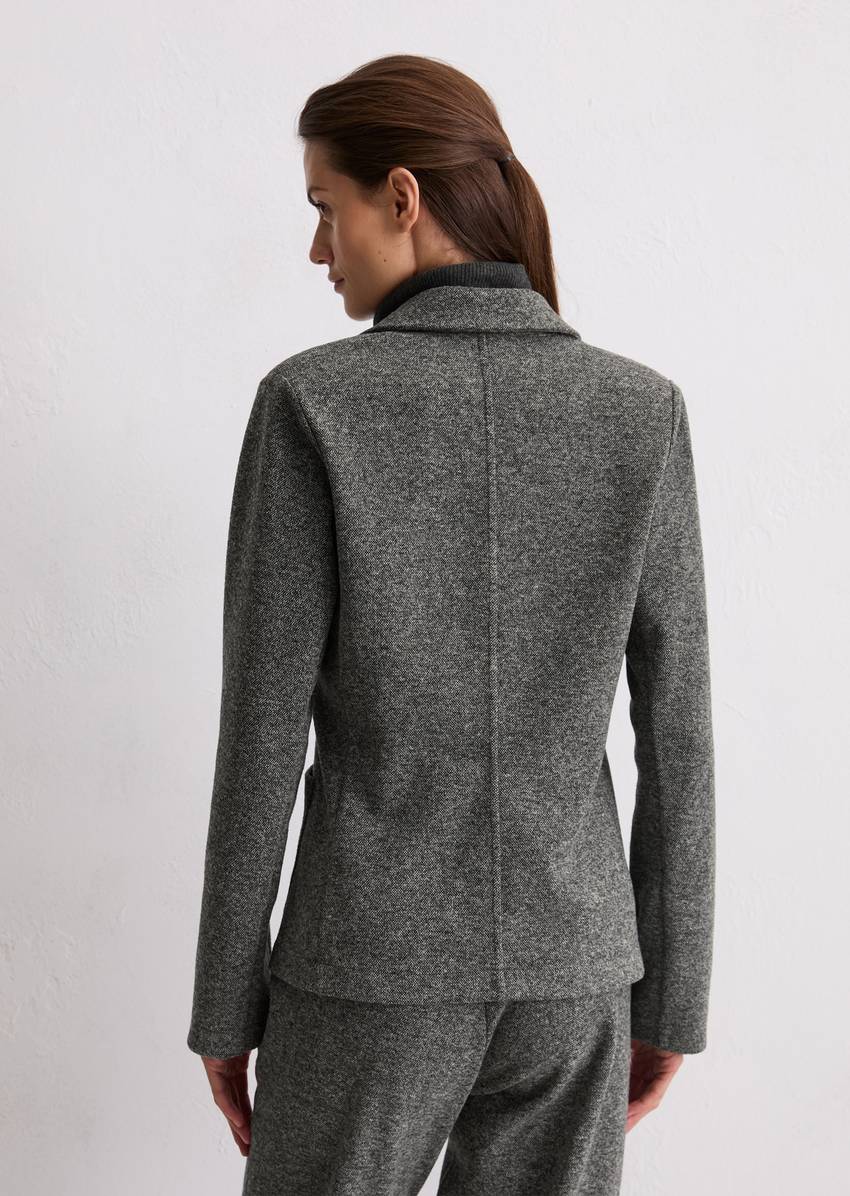 Relaxed jersey tweed blazer made from an organic cotton blend