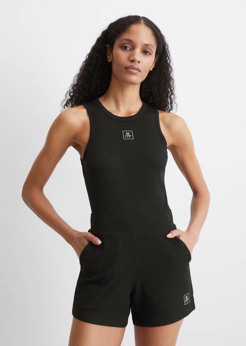 Lounge jersey shorts made from a ribbed organic cotton-modal blend