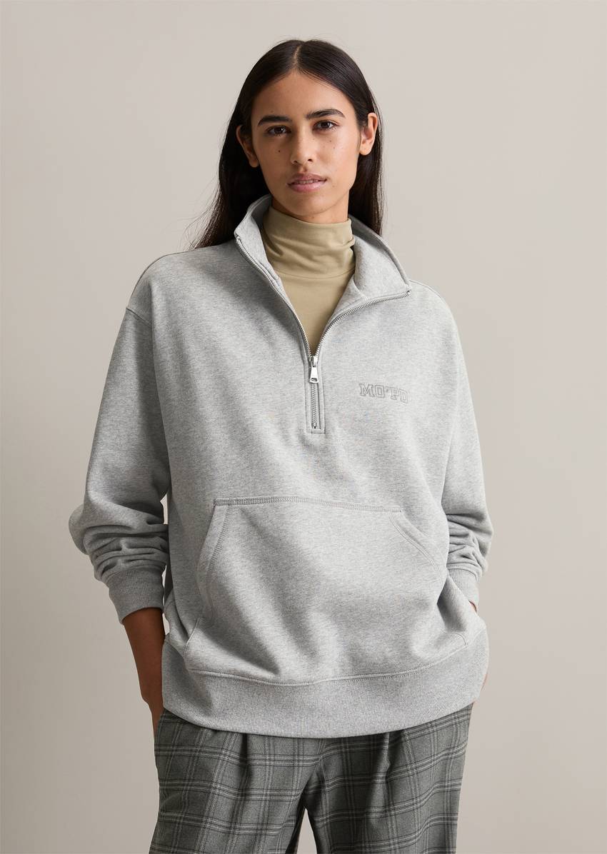 Troyer sweatshirt relaxed made from pure organic cotton