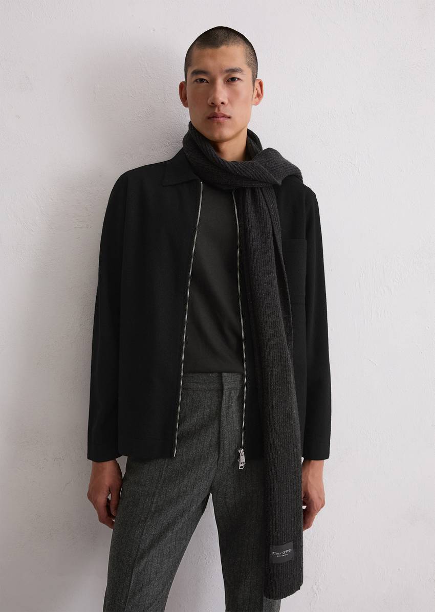 Overshirt cardigan regular in a compact boiled wool look