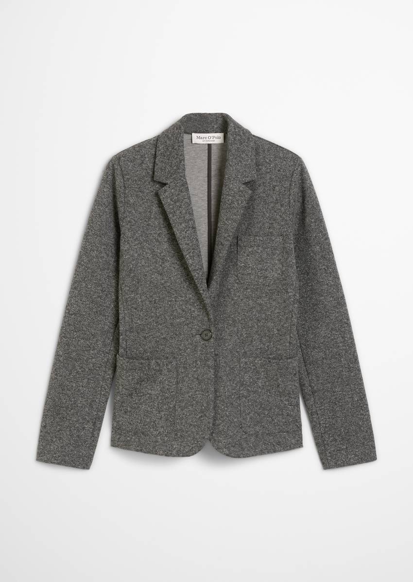 Relaxed jersey tweed blazer made from an organic cotton blend