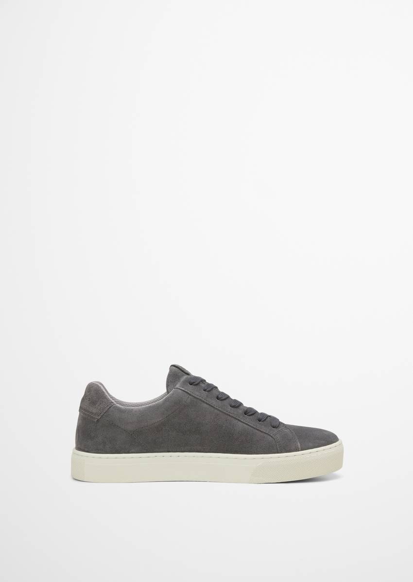Cup sole sneaker made from soft suede