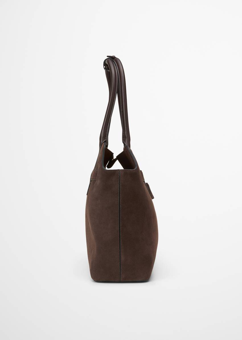 Shopper large made from soft suede cowhide