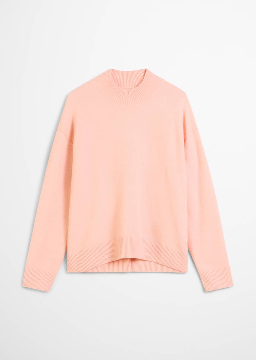 Knitted sweater regular made from a soft virgin wool blend