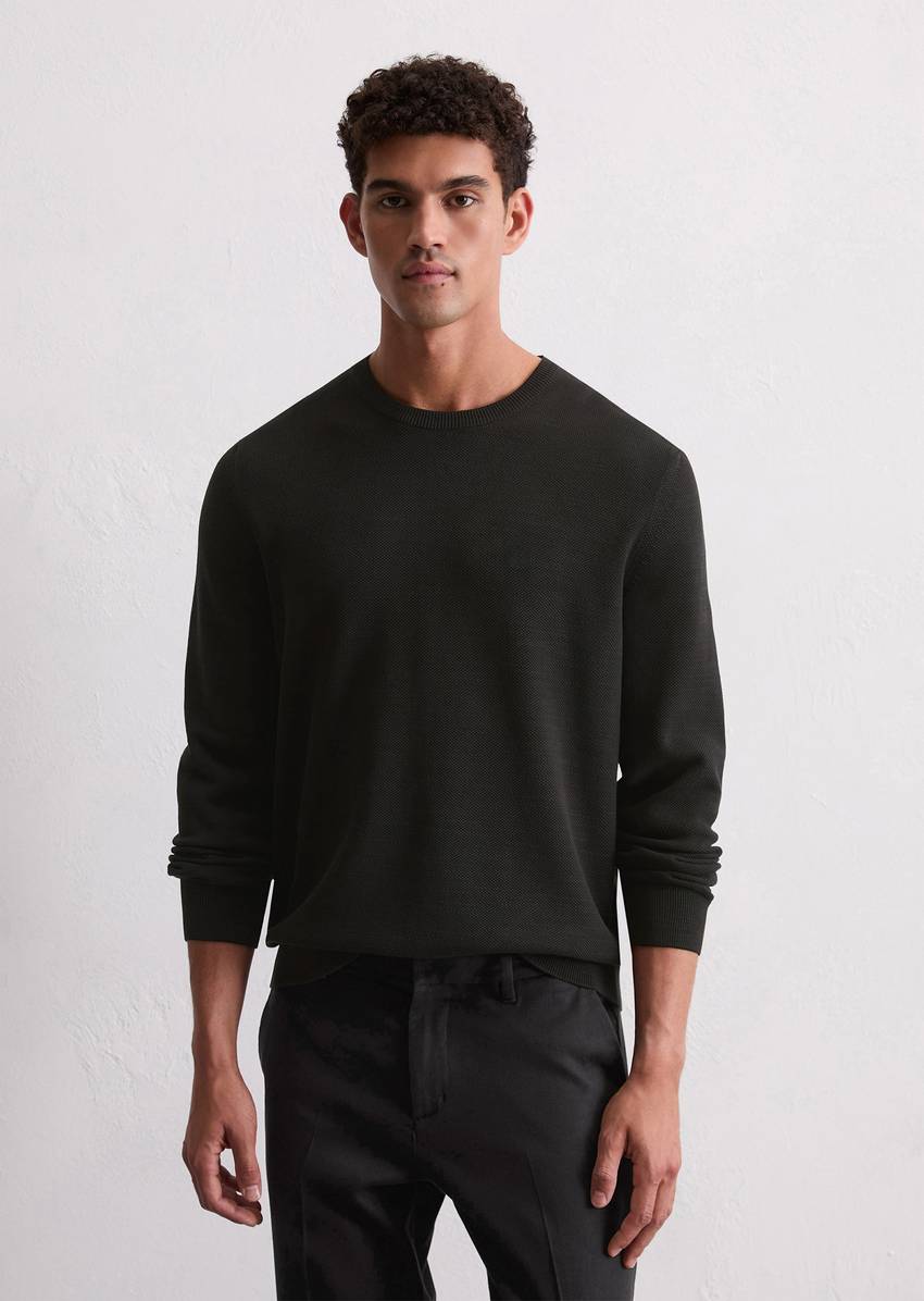 Sweater regular made from organic cotton piqué