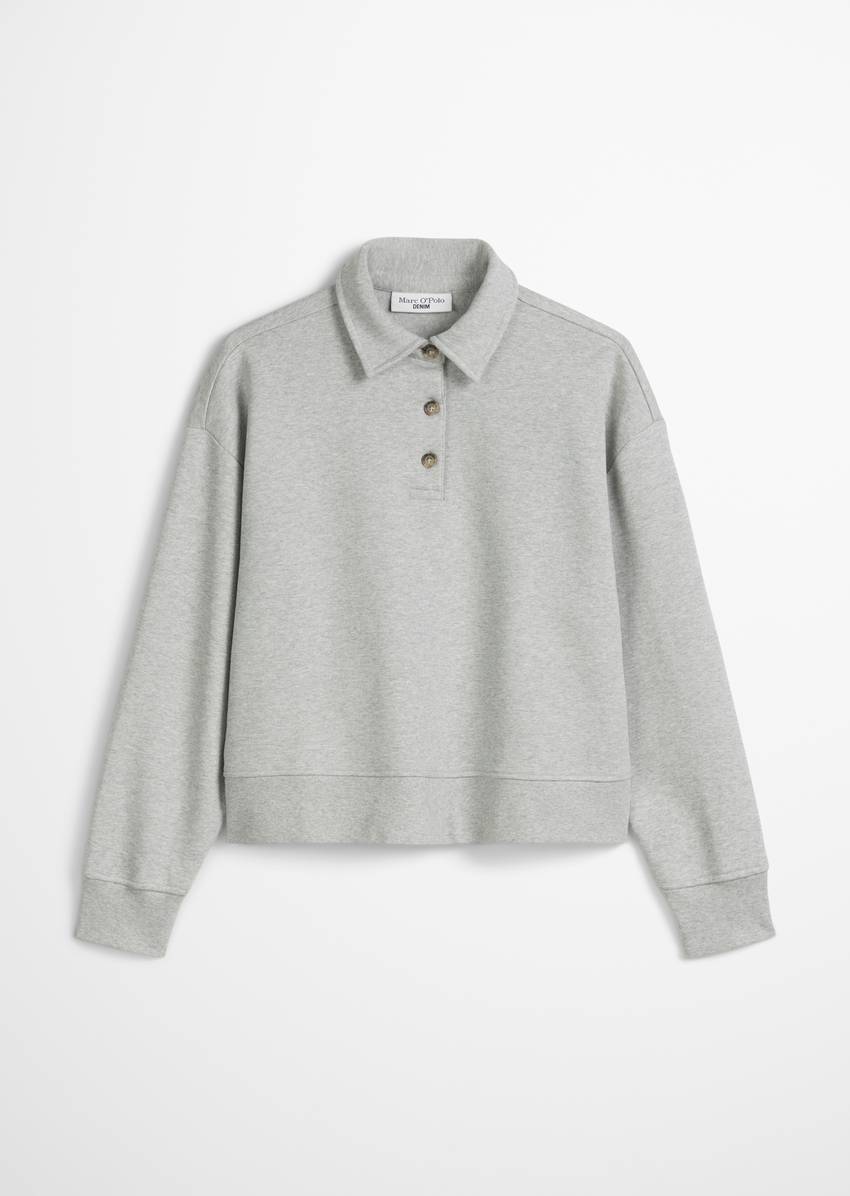 Polo sweatshirt relaxed made from pure organic cotton