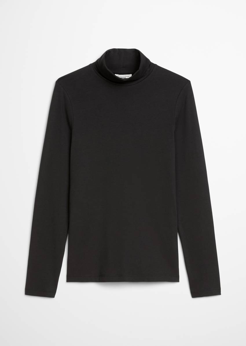 Turtleneck longsleeve slim made from stretchy single jersey