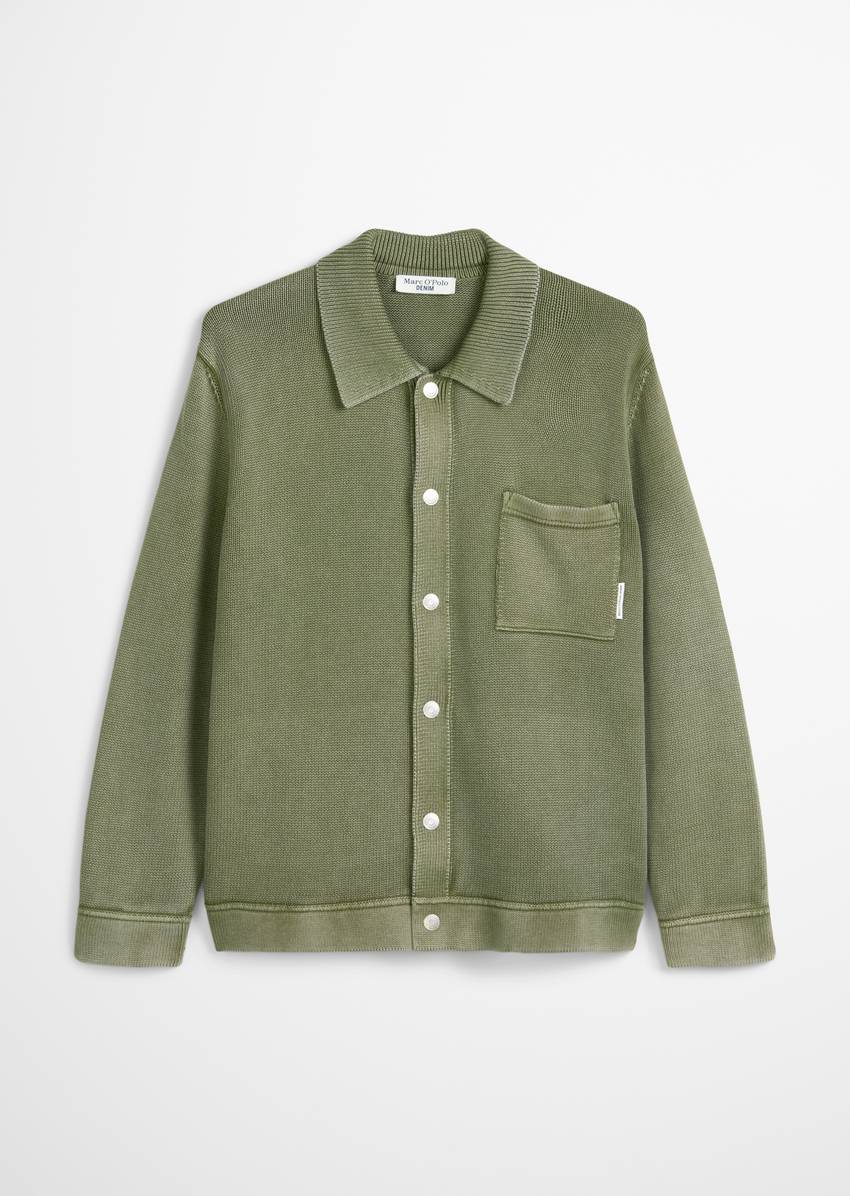 Relaxed cardigan in denim jacket look