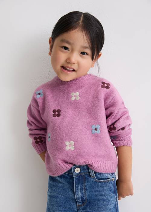 KIDS-GIRLS sweater with floral embroidery