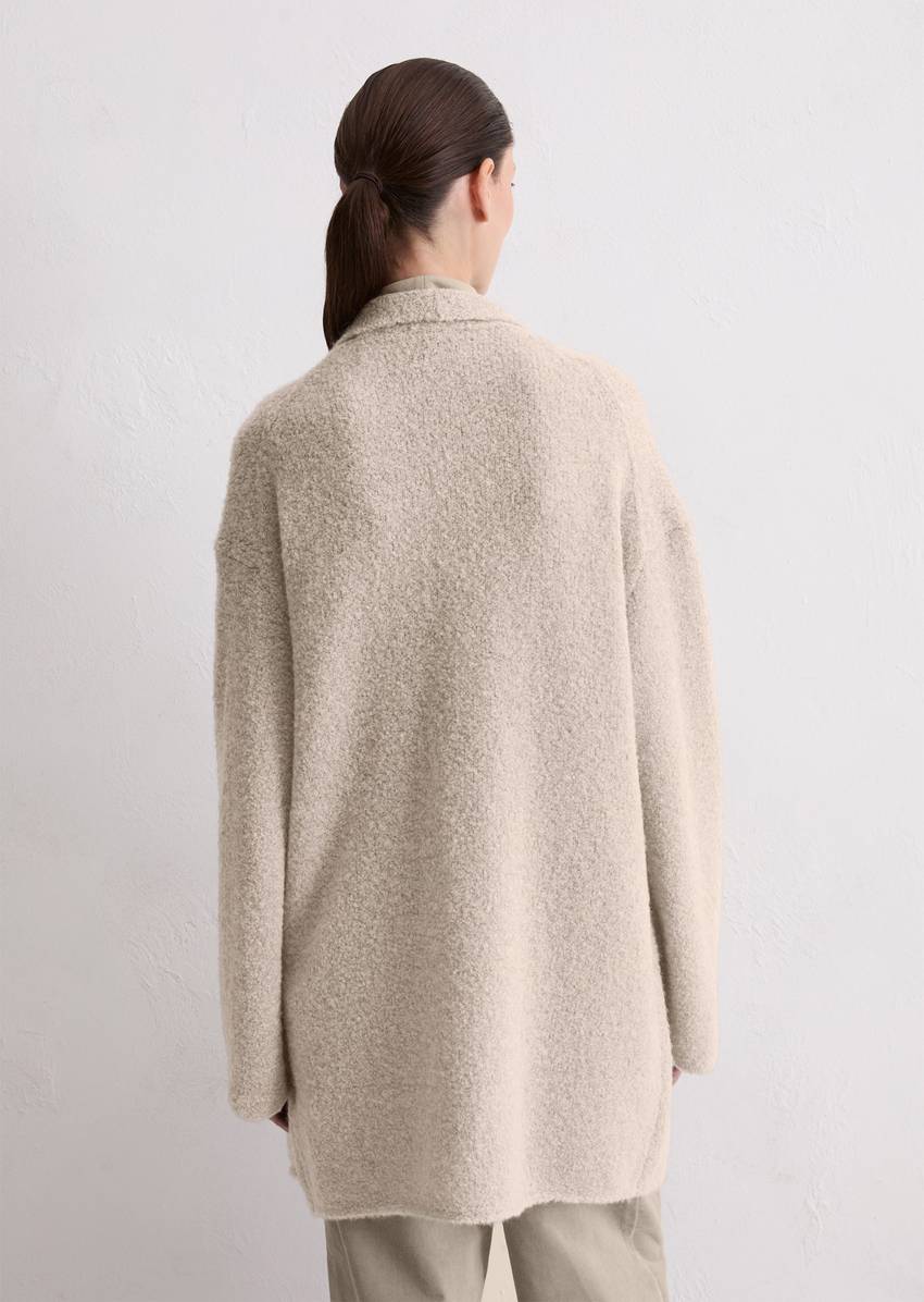 Bouclé cardigan regular made from a virgin wool/alpaca wool mix