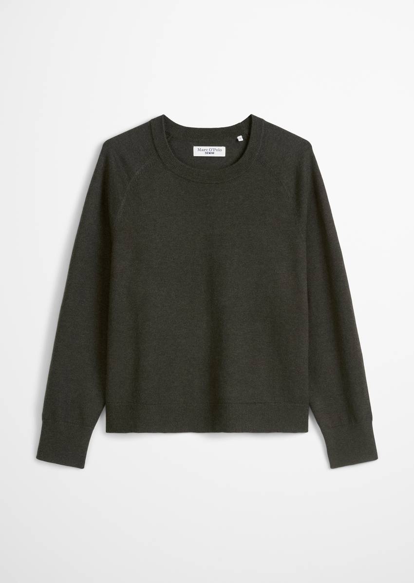 Knitted sweater regular made from soft cotton stretch