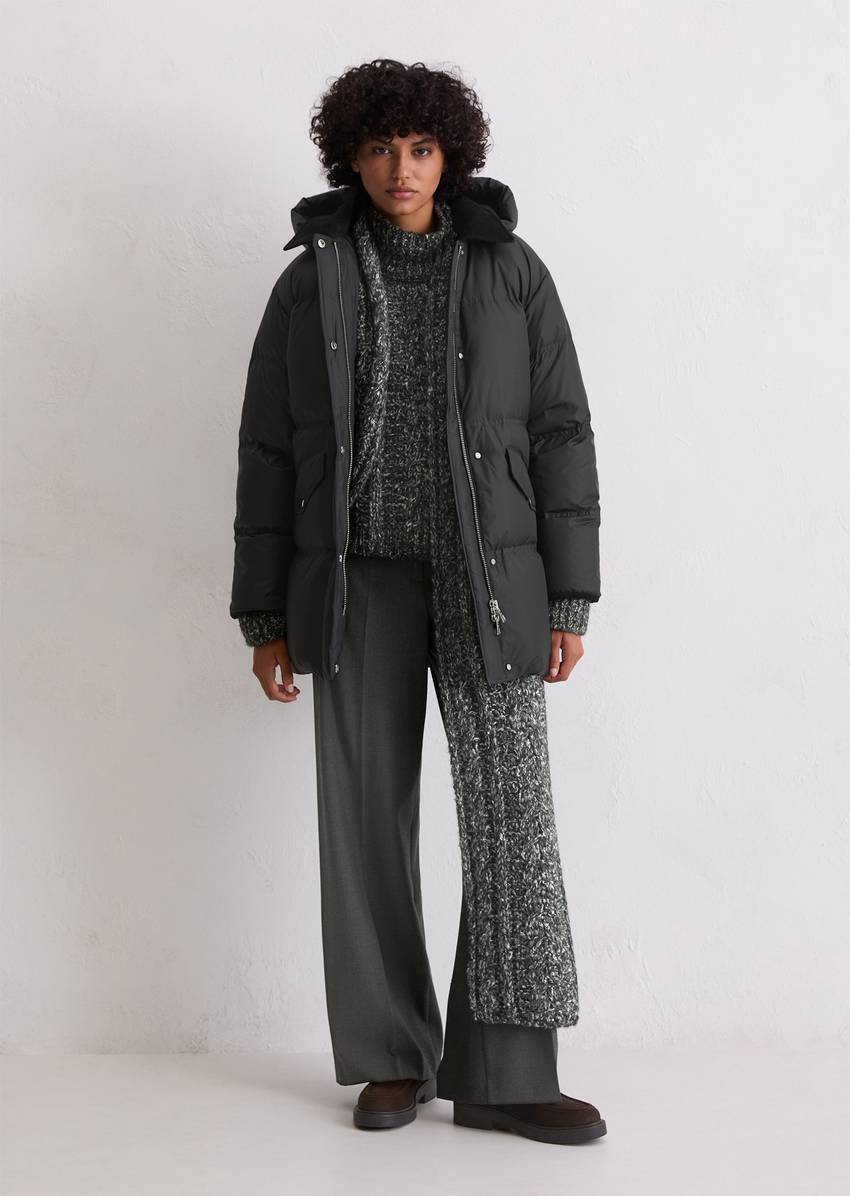 Puffer down parka regular made from recycled polyester