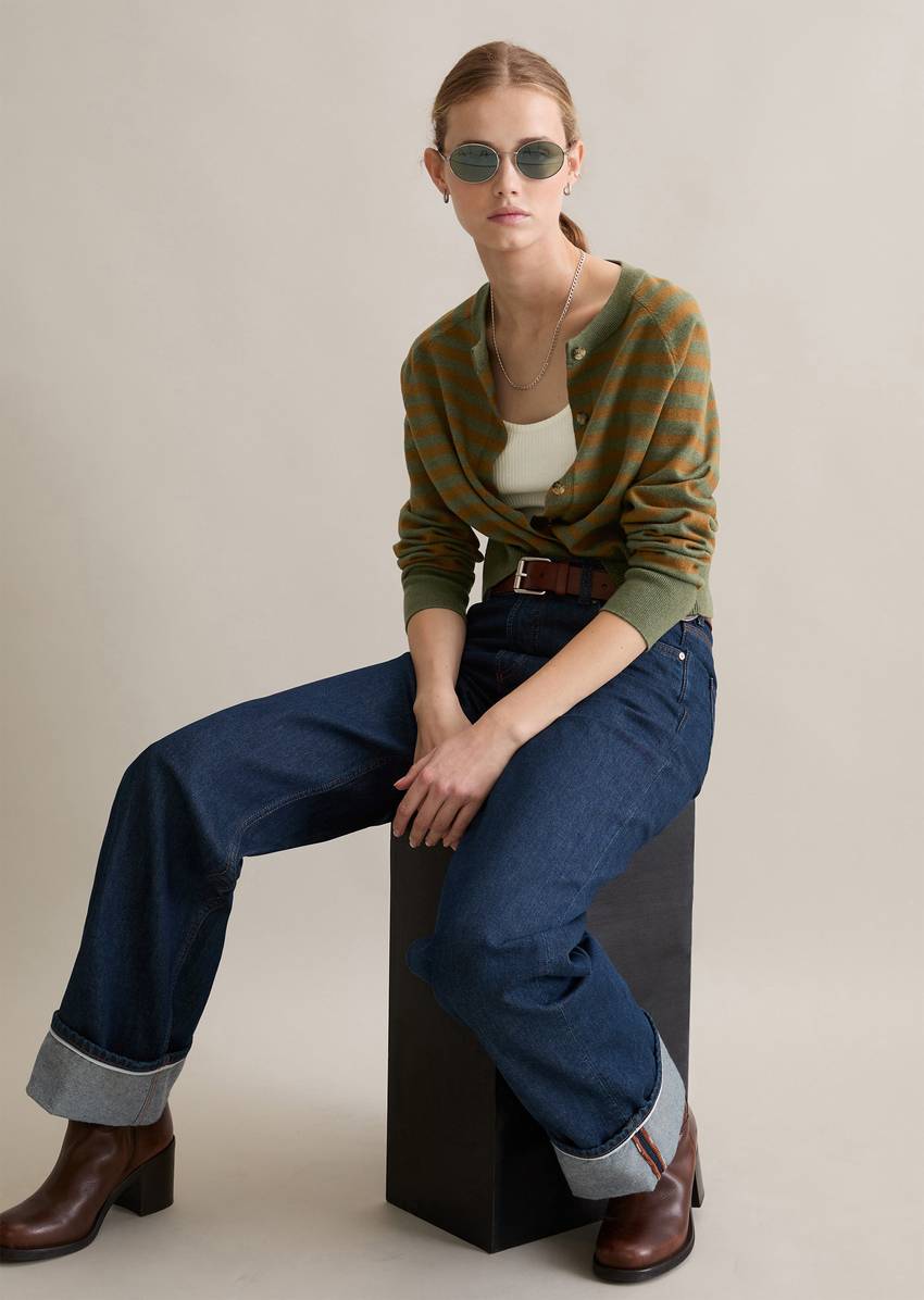 Cardigan regular made from soft cotton stretch