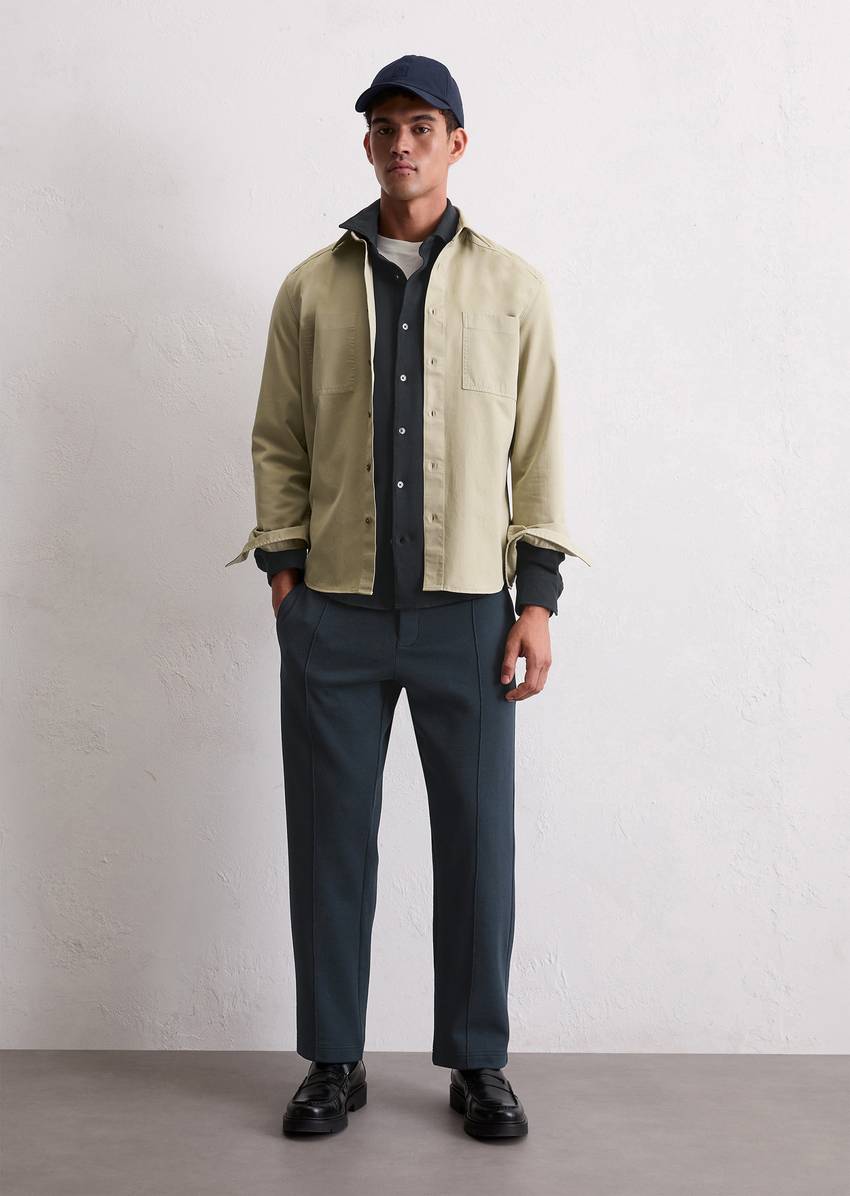 Relaxed jersey pants made from an organic cotton blend