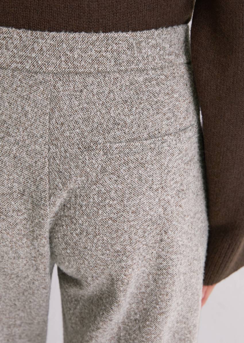 Tweed jersey pants slim made from an organic cotton blend