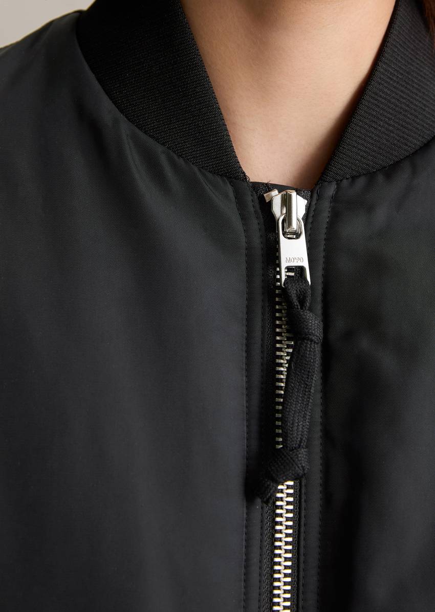 Aviator-style relaxed cropped blouson made from recycled polyester