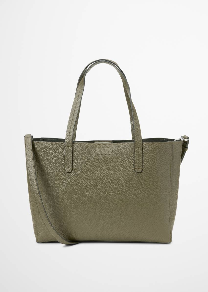 3-in-1 shopper medium made from grained cowhide