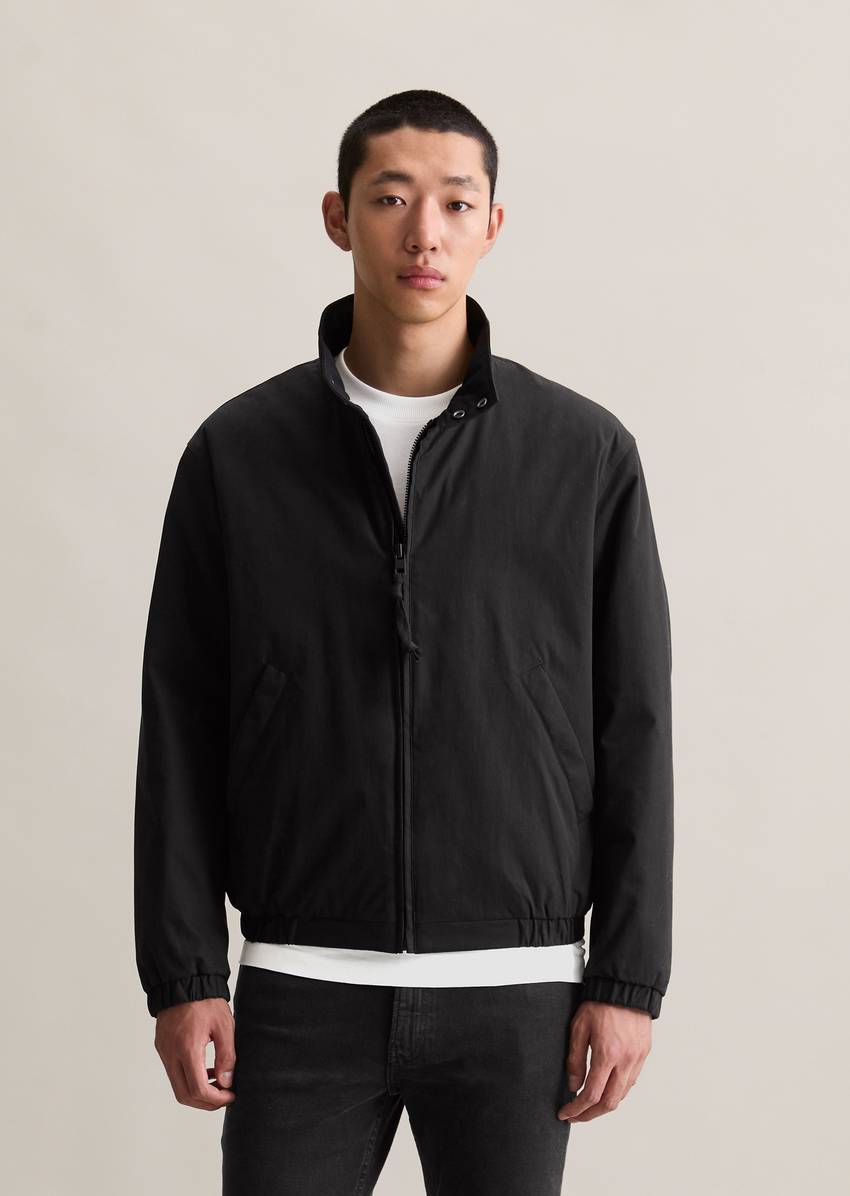 Harrington jacket with elastic waistband